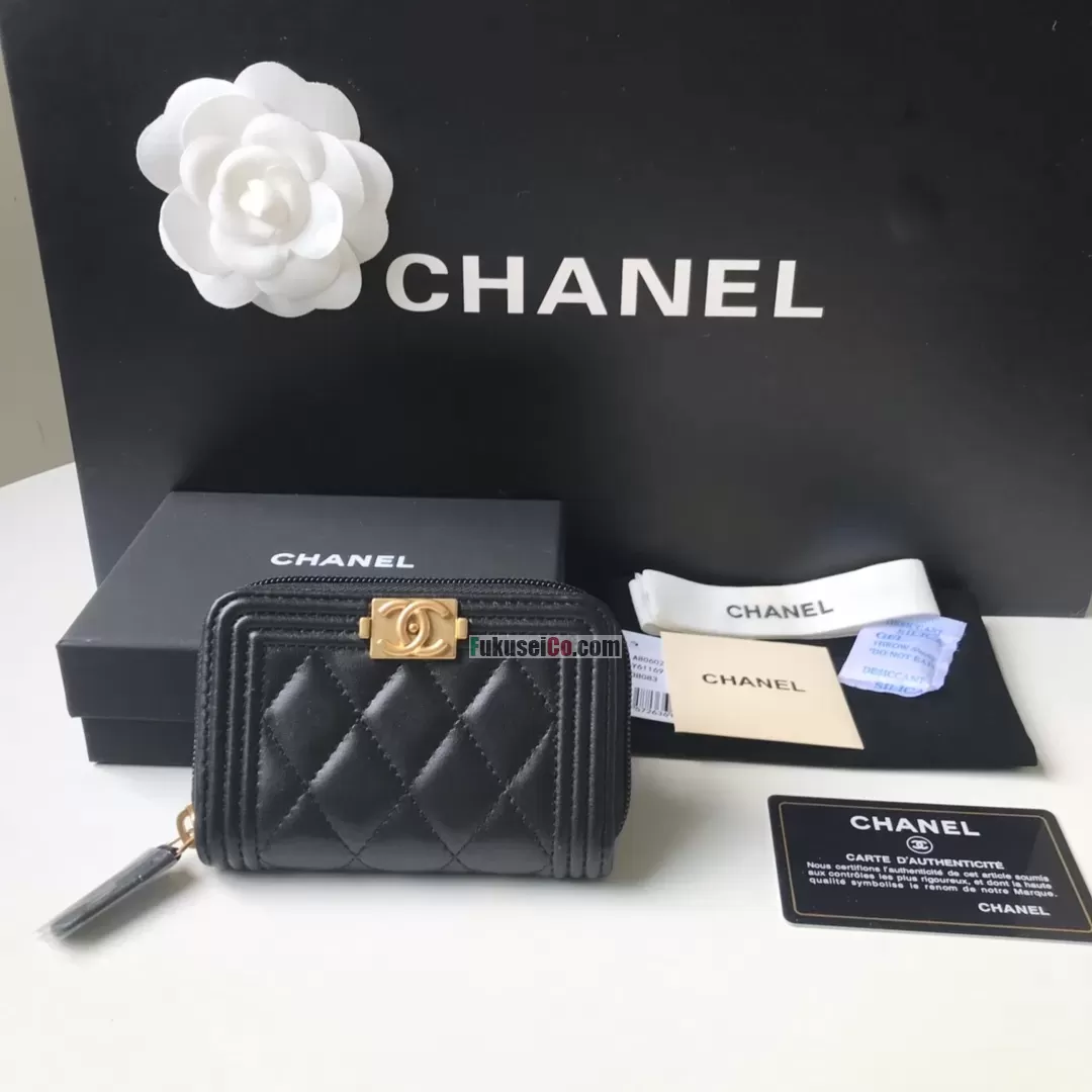 シャネル A80602 ショートウォレット ボーイ ジップ コインパース クラシックBOY