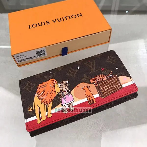 ルイヴィトン 2つ折り長財布 コピー 最新入荷 モノグラム ポルトフォイユ サラ ホリデーシーズン アニマル プリント M63424