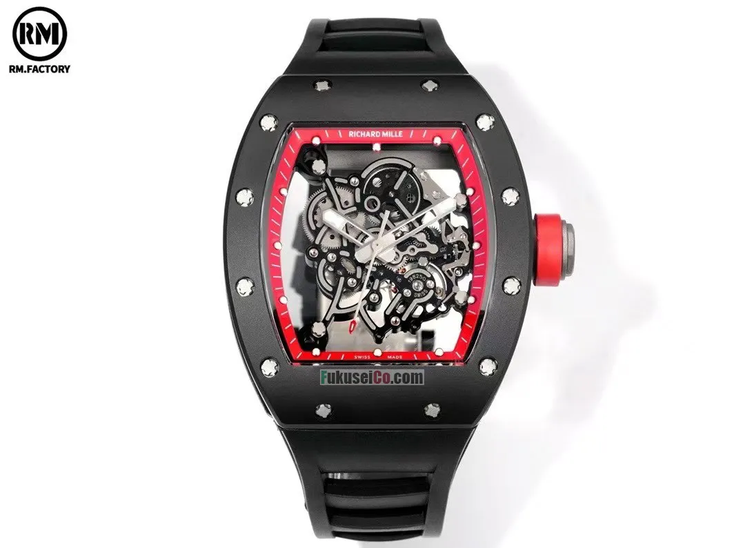 RICHARD MILLE リチャードミルRM 55 ブラックセラミックス オートマティック コピー時計2025写真は実物