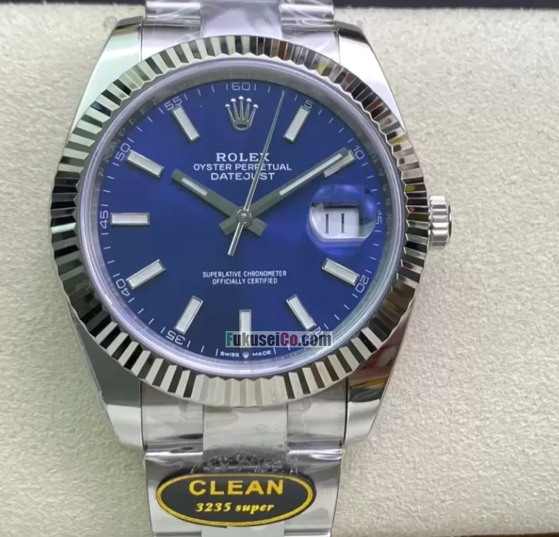 ブランドコピーロレックス デイトジャスト 126334-0001ブルー オイスターブレスレット【Clean出品】