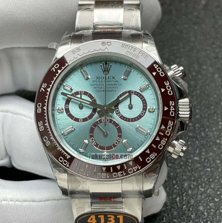 搭載4131ムーブメントロレックスレプリカ旗艦店 コスモグラフ デイトナ 40mm アイスブルー M126506